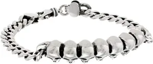 King Baby Curb Link Id Bracelet with Infinity Skulls Identification Bracelet