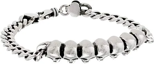 King Baby Curb Link Id Bracelet with Infinity Skulls Identification Bracelet