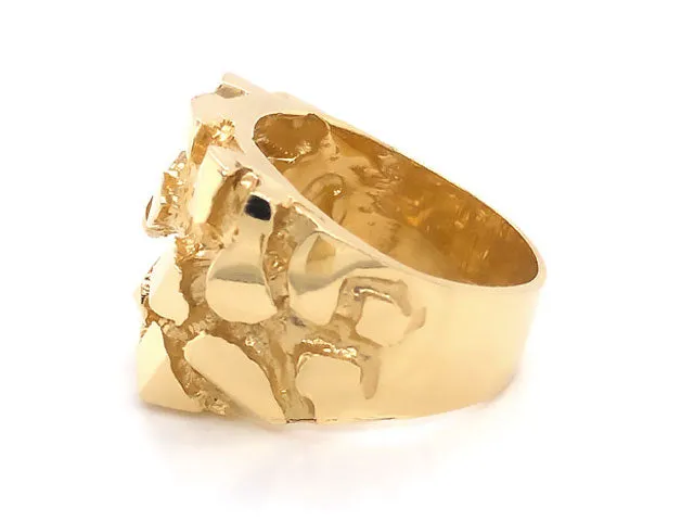 Large Men's 14K Yellow Gold Nugget Ring