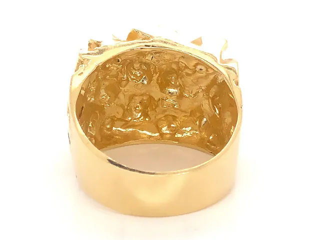 Large Men's 14K Yellow Gold Nugget Ring