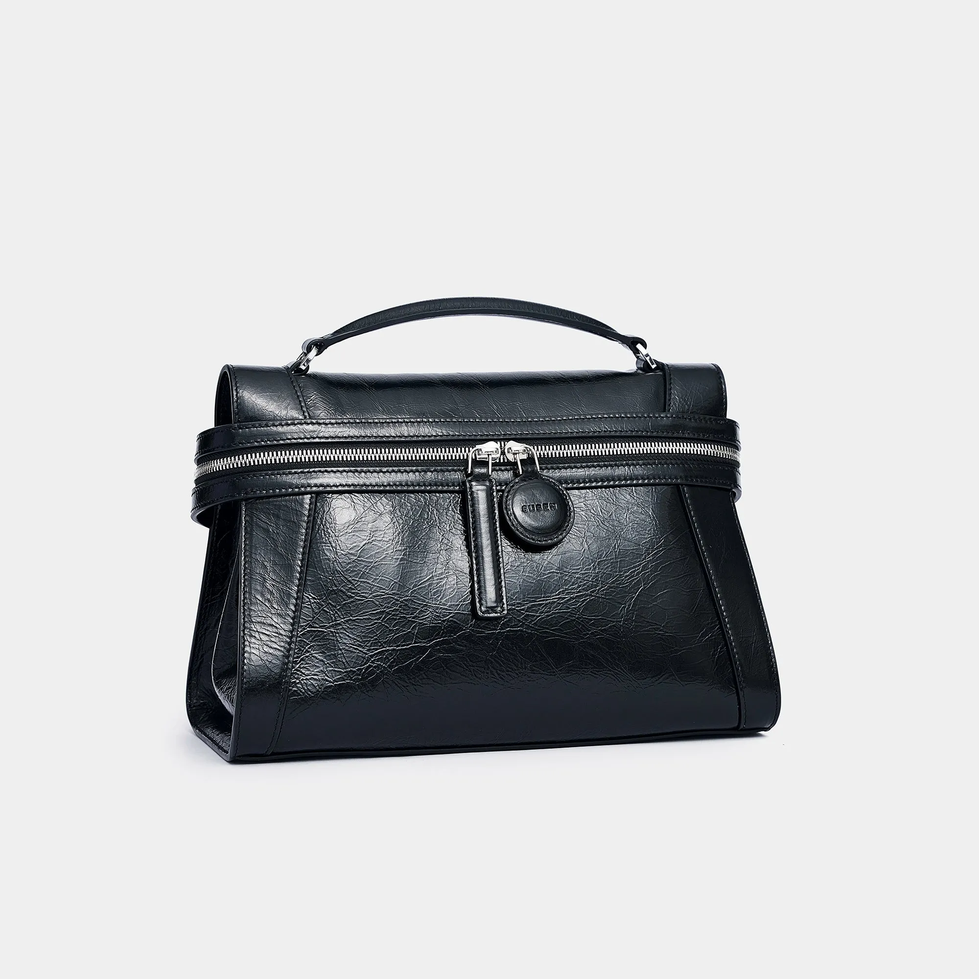 Large Oil Wax Skin Garden Bag - Black