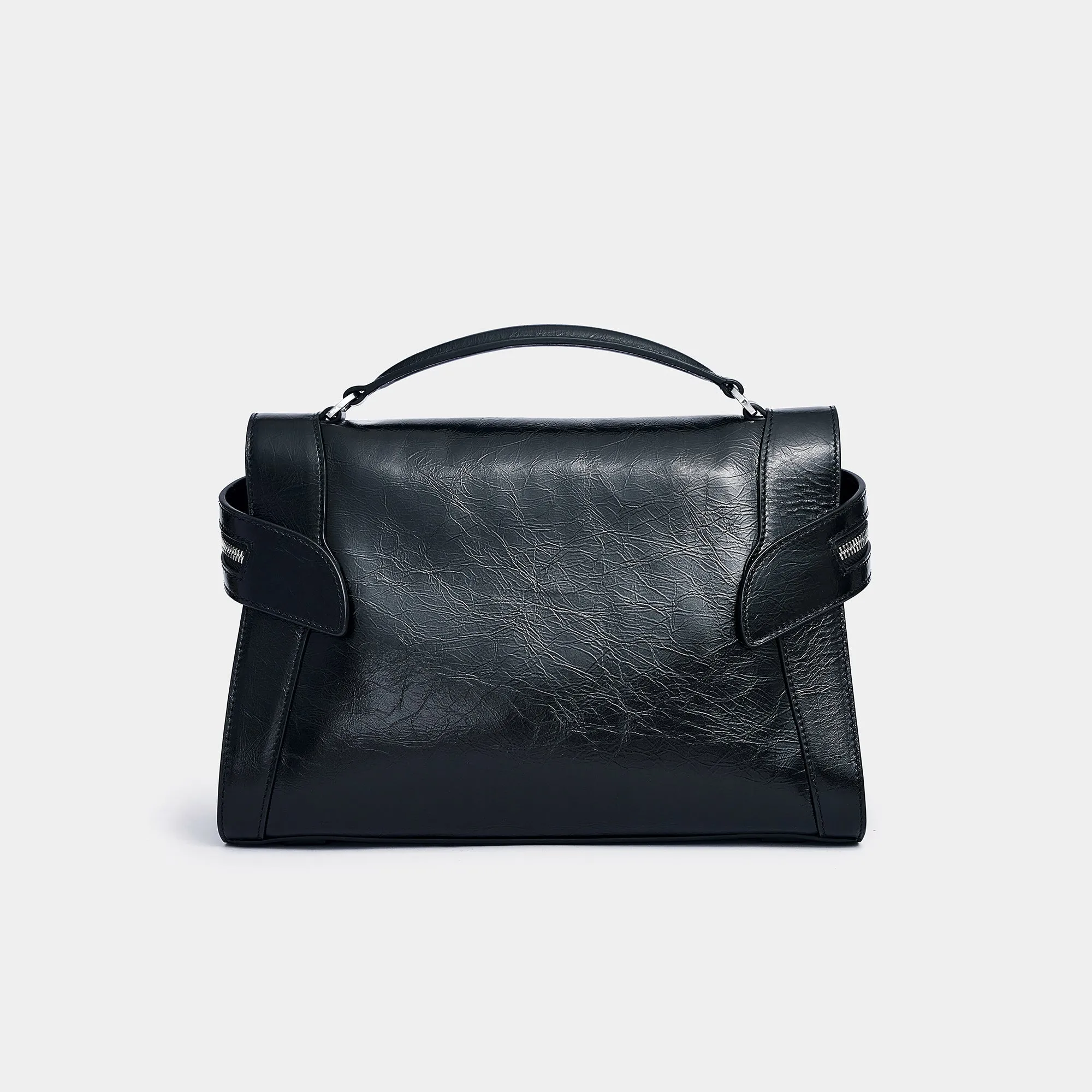 Large Oil Wax Skin Garden Bag - Black