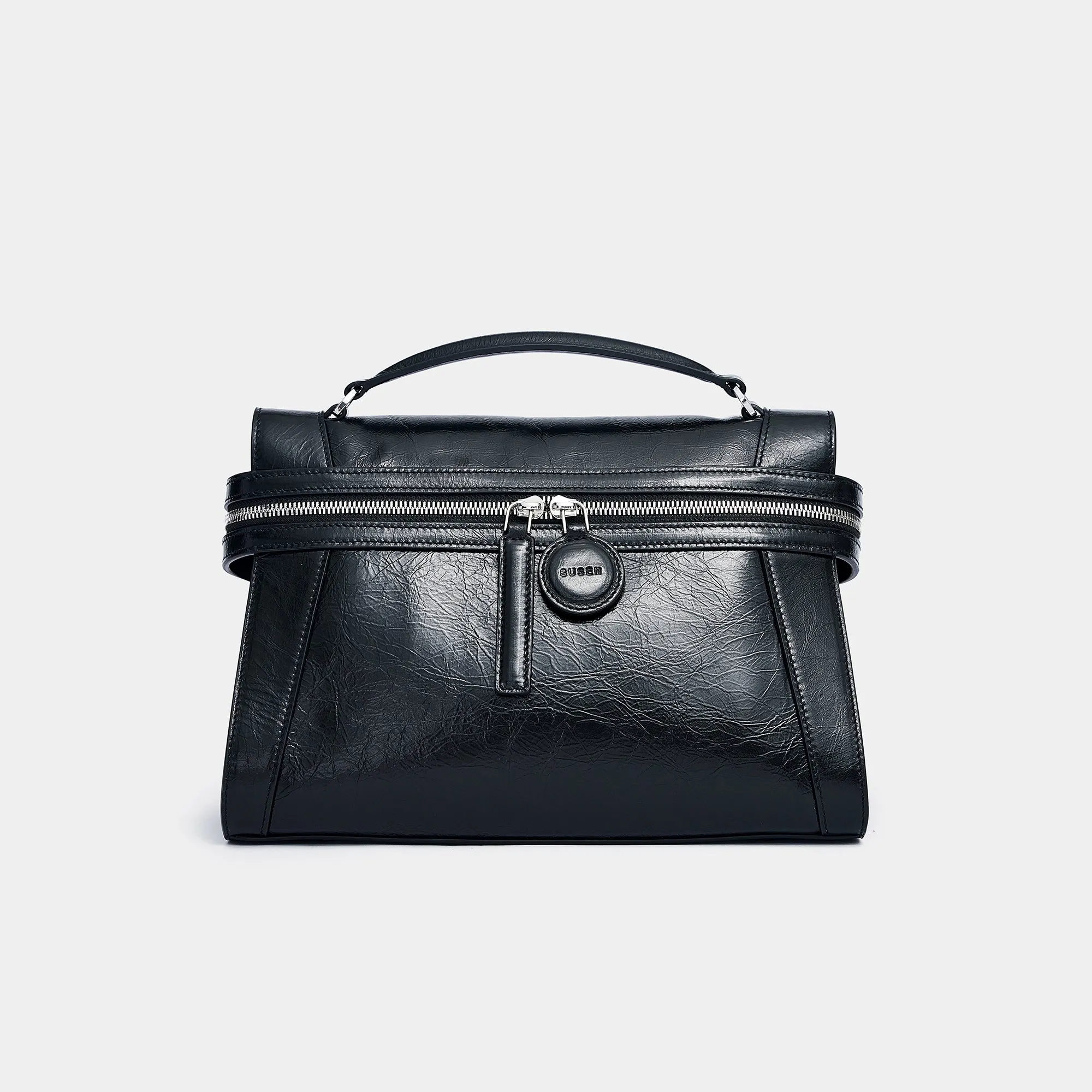Large Oil Wax Skin Garden Bag - Black