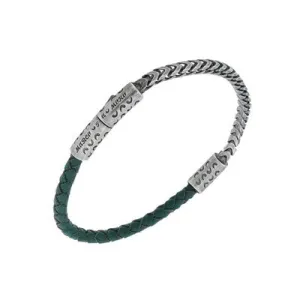 Lash Metal-Leather Woven Bracelet
