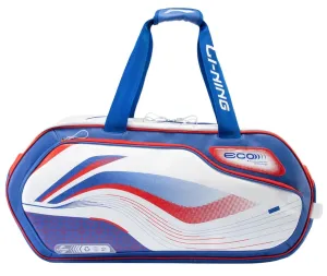 Li-Ning International Elite 6 Racket Badminton Bag - White / Dark Blue