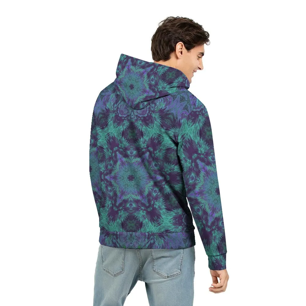 Light Green & Purple Men's Hoodie