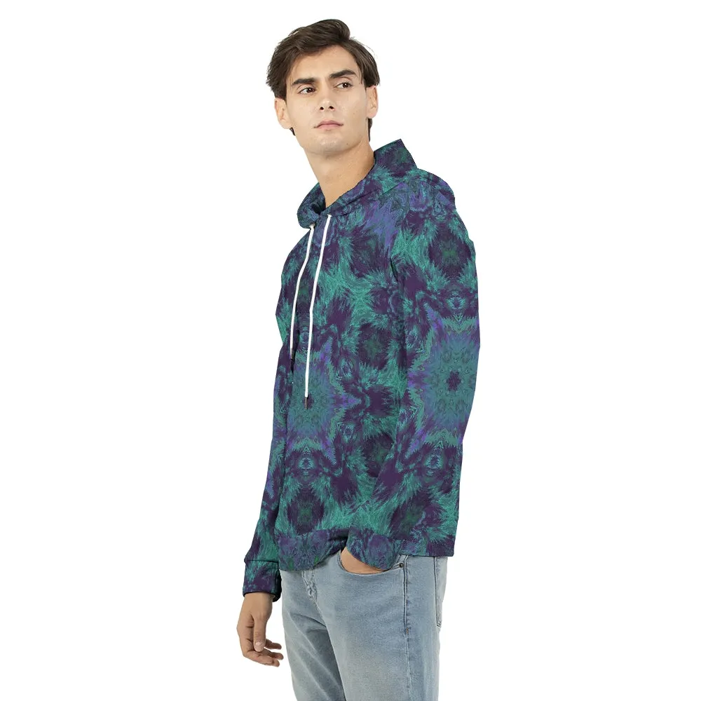 Light Green & Purple Men's Hoodie