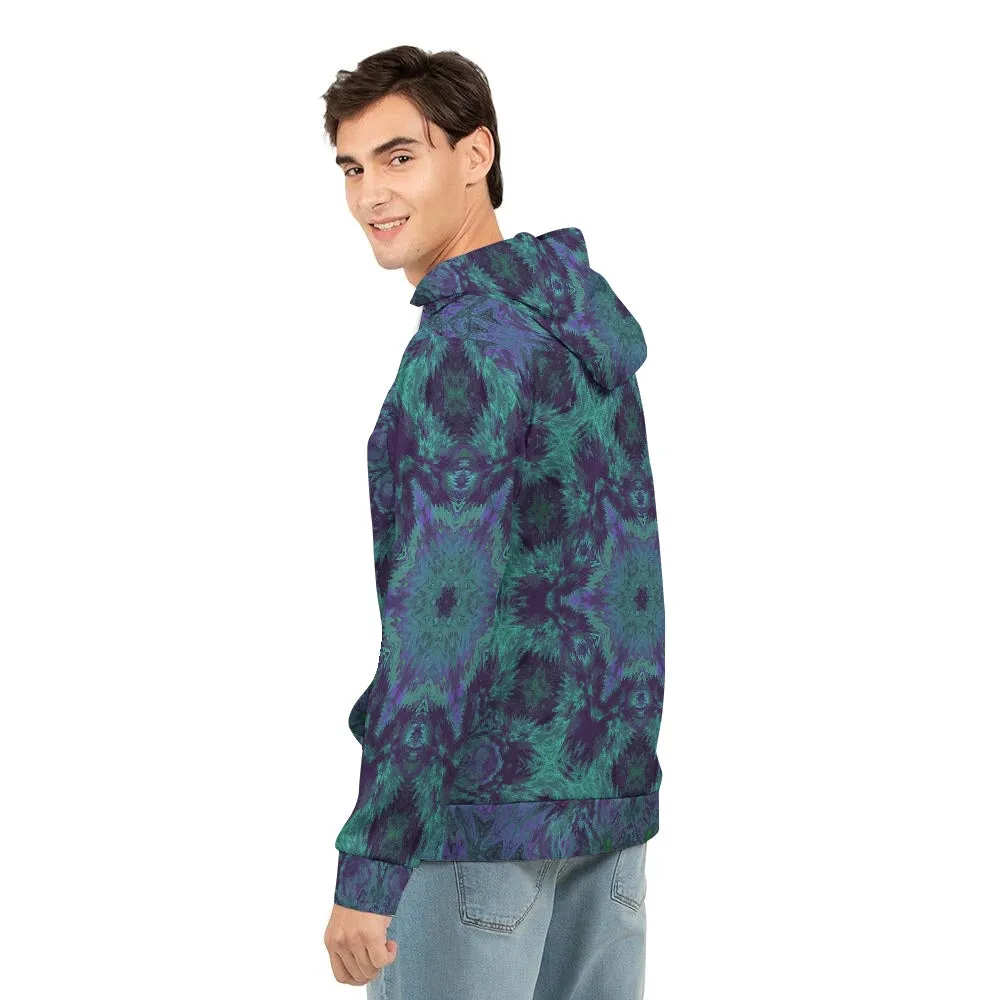 Light Green & Purple Men's Hoodie