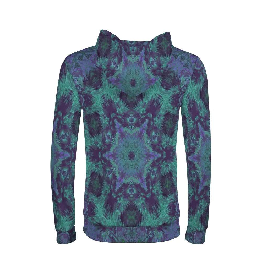 Light Green & Purple Men's Hoodie