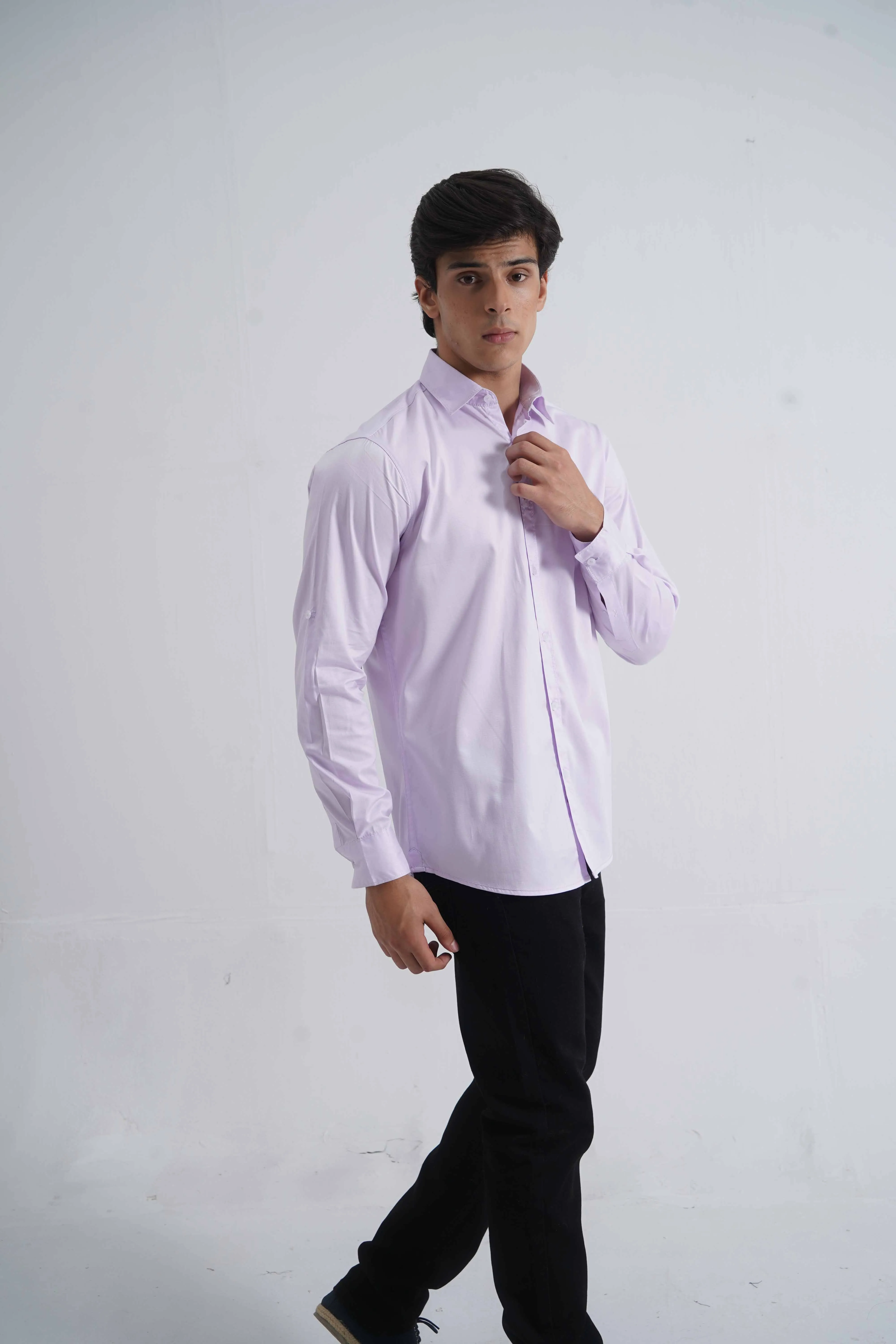 Light Purple Cotton Twill Shirt