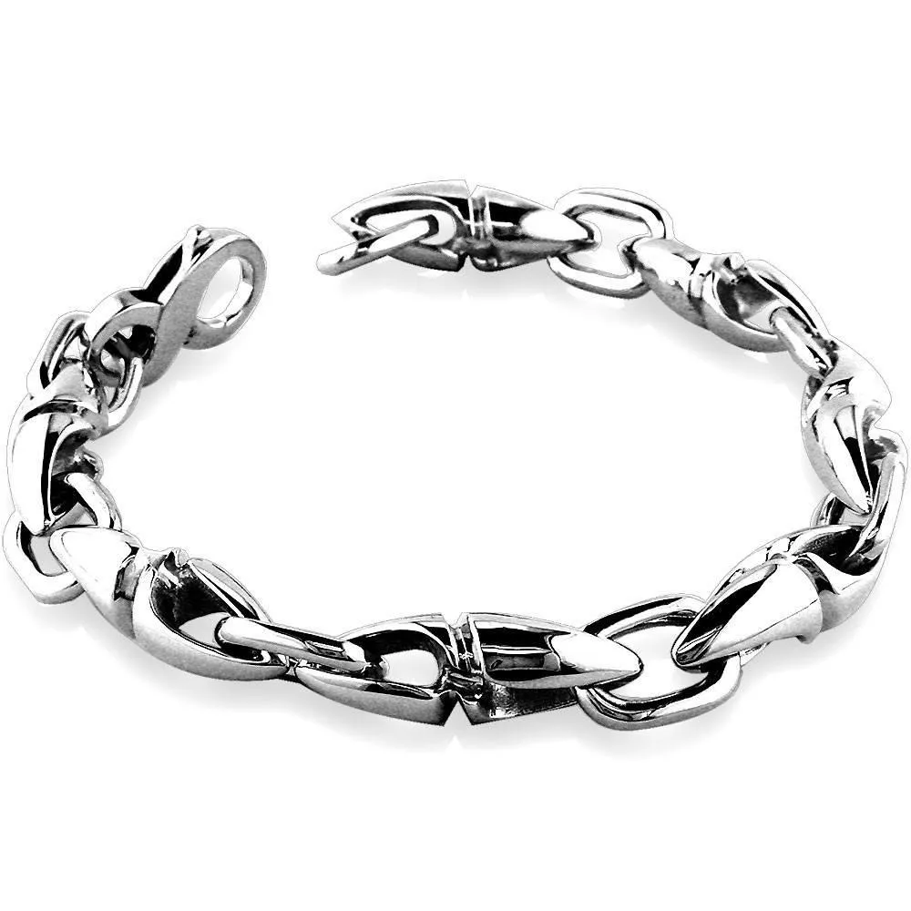 Long Twisted Bullet Link Bracelet