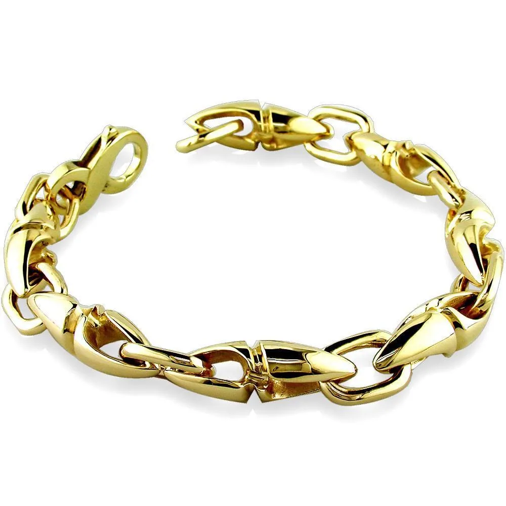 Long Twisted Bullet Link Bracelet