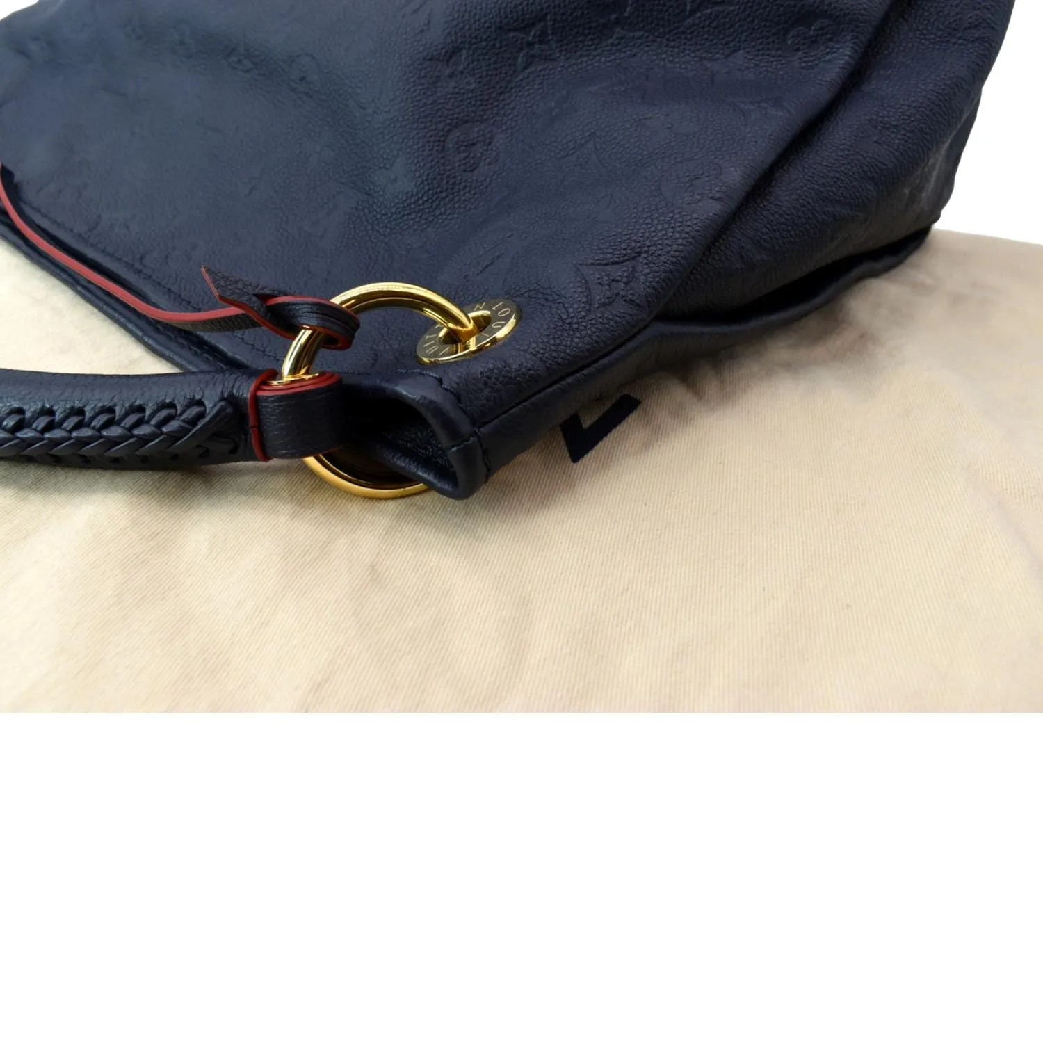 LOUIS VUITTON Artsy MM Empreinte Leather Shoulder Bag Navy Blue