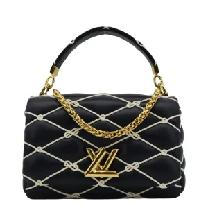LOUIS VUITTON GO-14 MM Malletage Leather Shoulder Bag Navy Blue