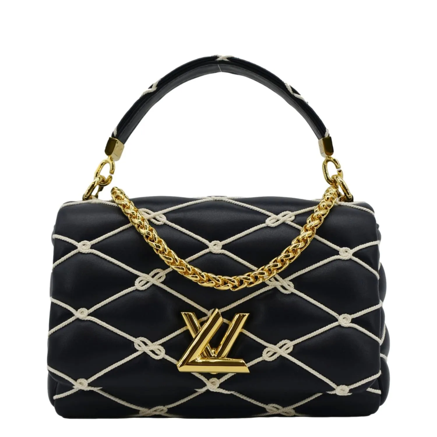 LOUIS VUITTON GO-14 MM Malletage Leather Shoulder Bag Navy Blue