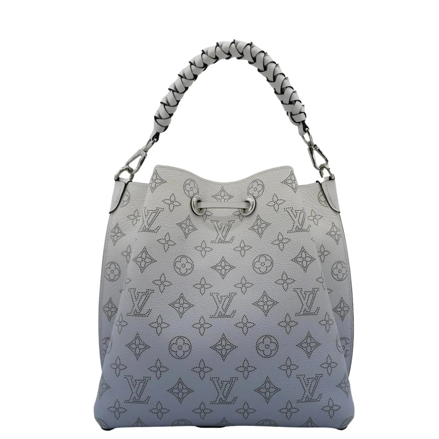 LOUIS VUITTON Muria Mahina Perforated Leather Shoulder Bag Light Blue