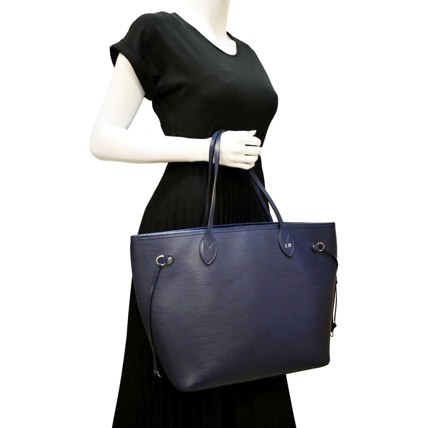 LOUIS VUITTON Neverfull MM Epi Leather Tote Shoulder Bag Blue
