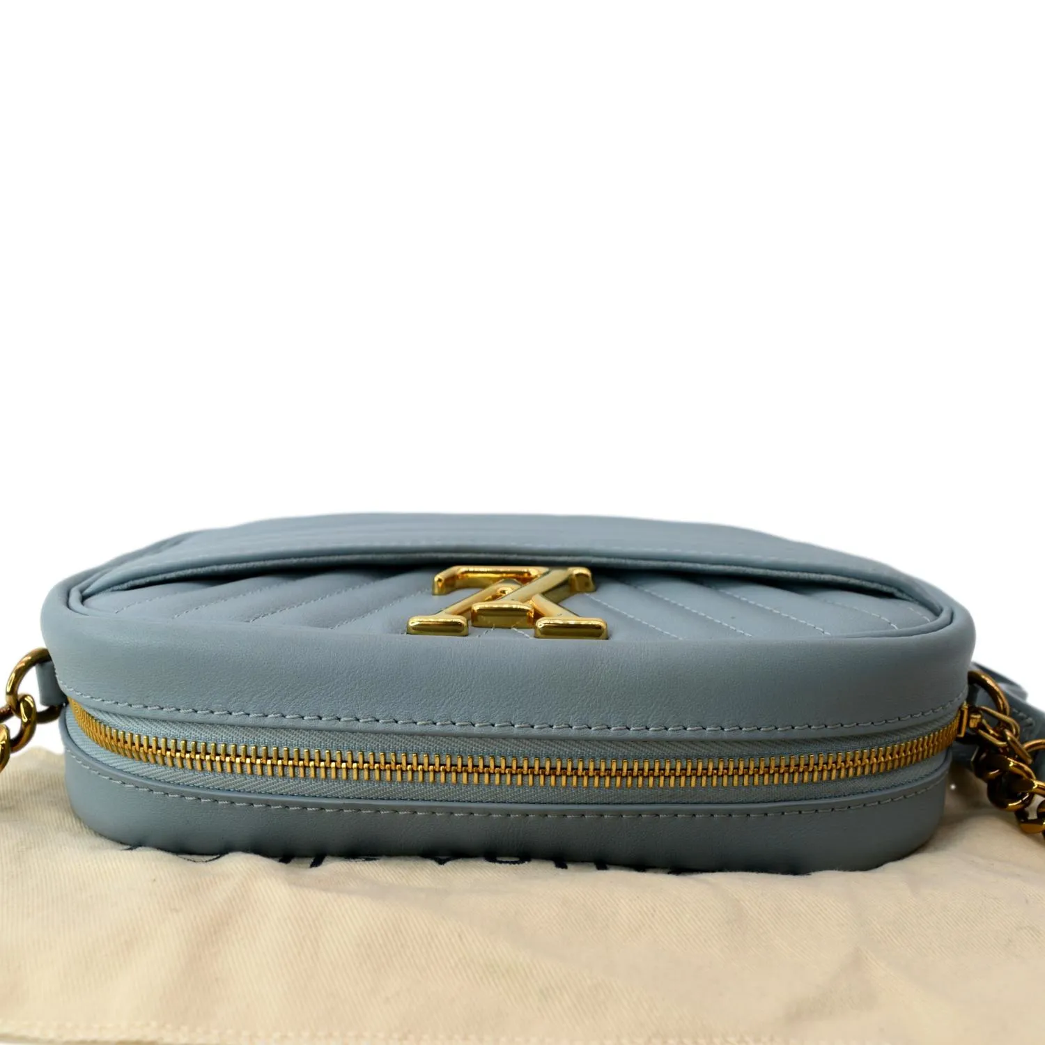 LOUIS VUITTON New Wave Quilted Leather Camera Bag Light Blue