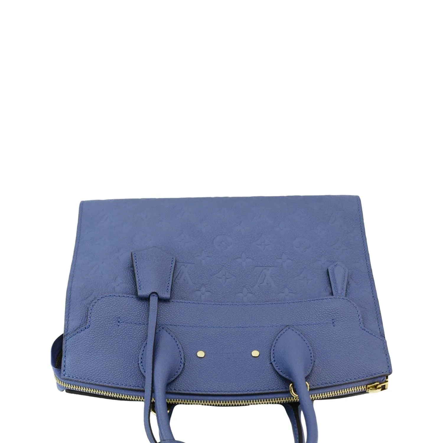 LOUIS VUITTON Pont Neuf MM Empreinte Leather Tote Shoulder Bag Blue