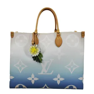 LOUIS VUITTON Pool Onthego GM Monogram Canvas Shoulder Bag Light Blue