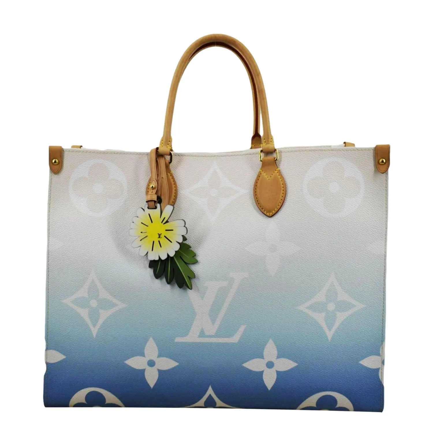 LOUIS VUITTON Pool Onthego GM Monogram Canvas Shoulder Bag Light Blue