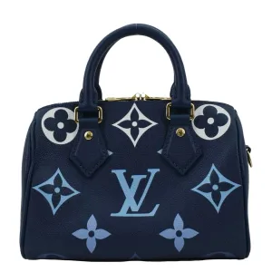 LOUIS VUITTON Speedy 20 Bandouliere Empreinte Monogram Shoulder Bag Degrade Blue