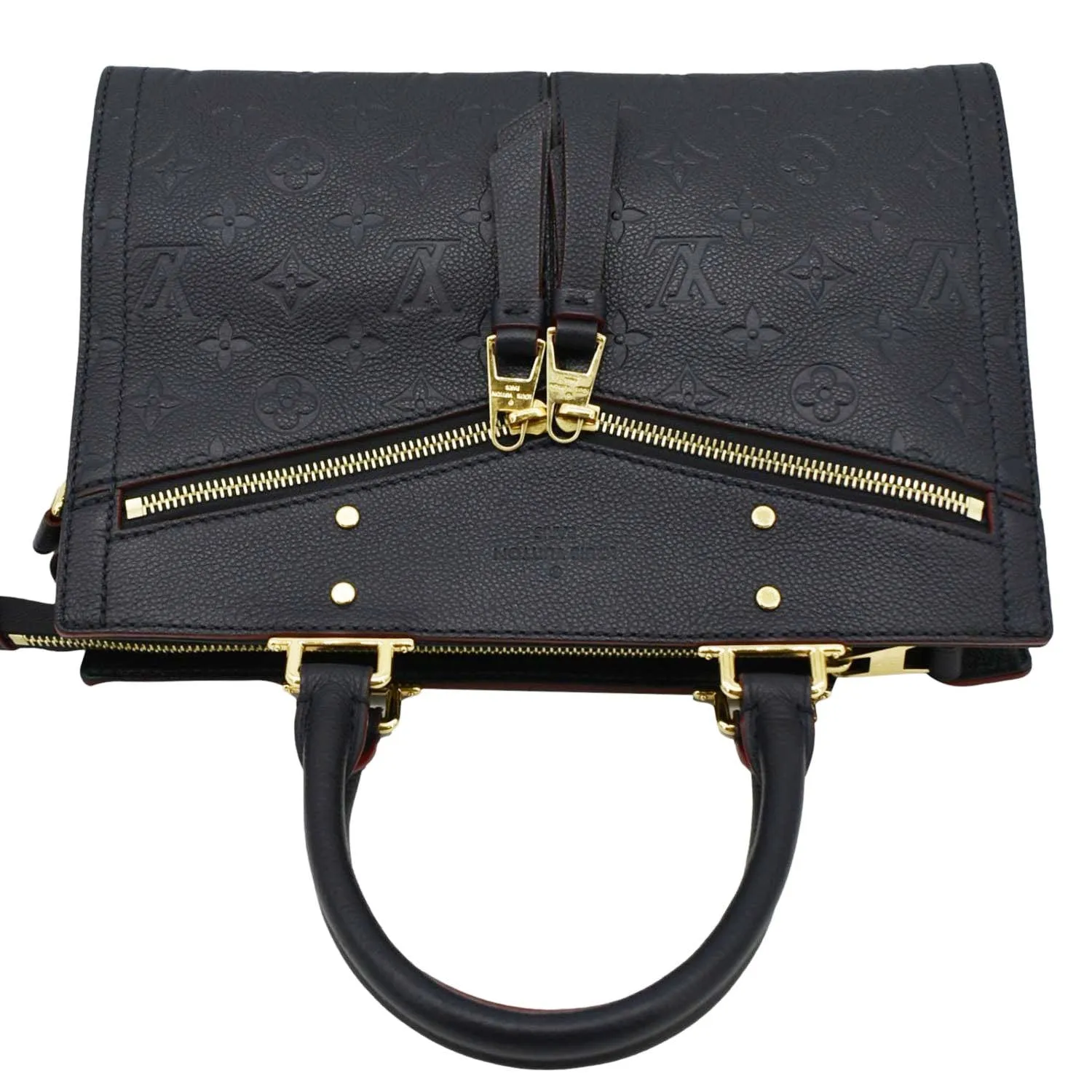 LOUIS VUITTON Sully PM Monogram Empreinte Leather Shoulder Bag Navy Blue