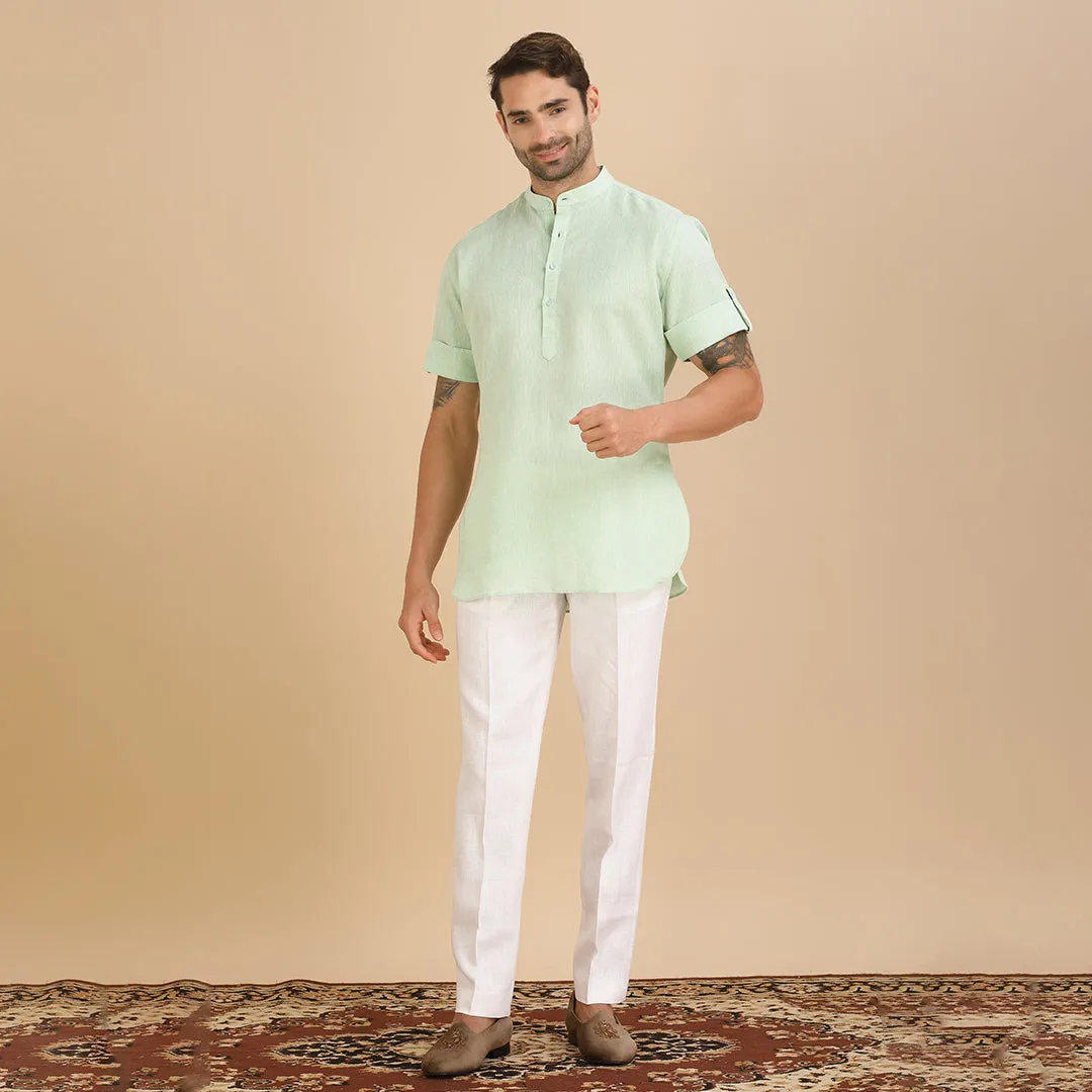 Luminous Men's Light Green Kurta Shirt