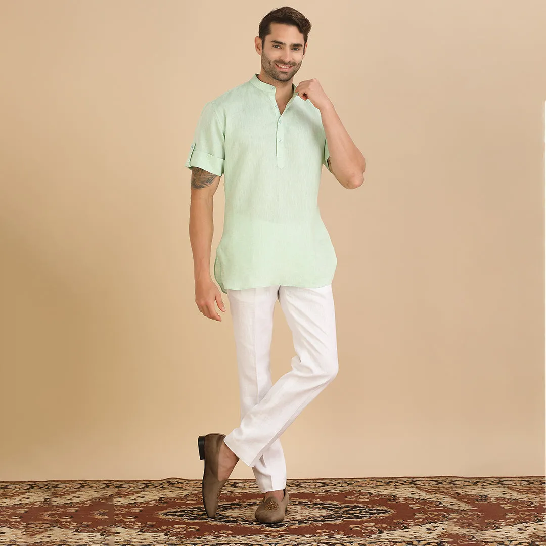 Luminous Men's Light Green Kurta Shirt