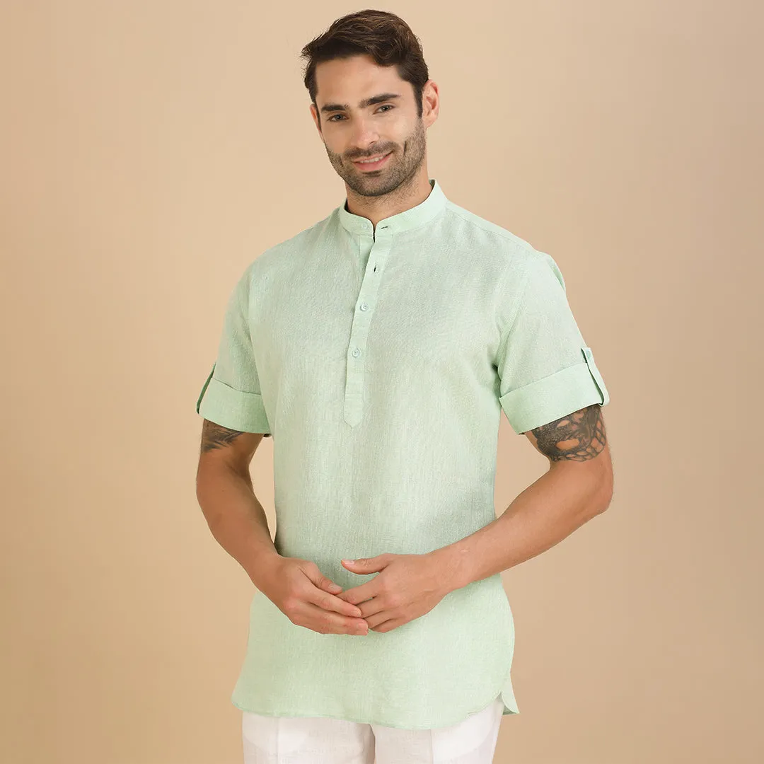 Luminous Men's Light Green Kurta Shirt