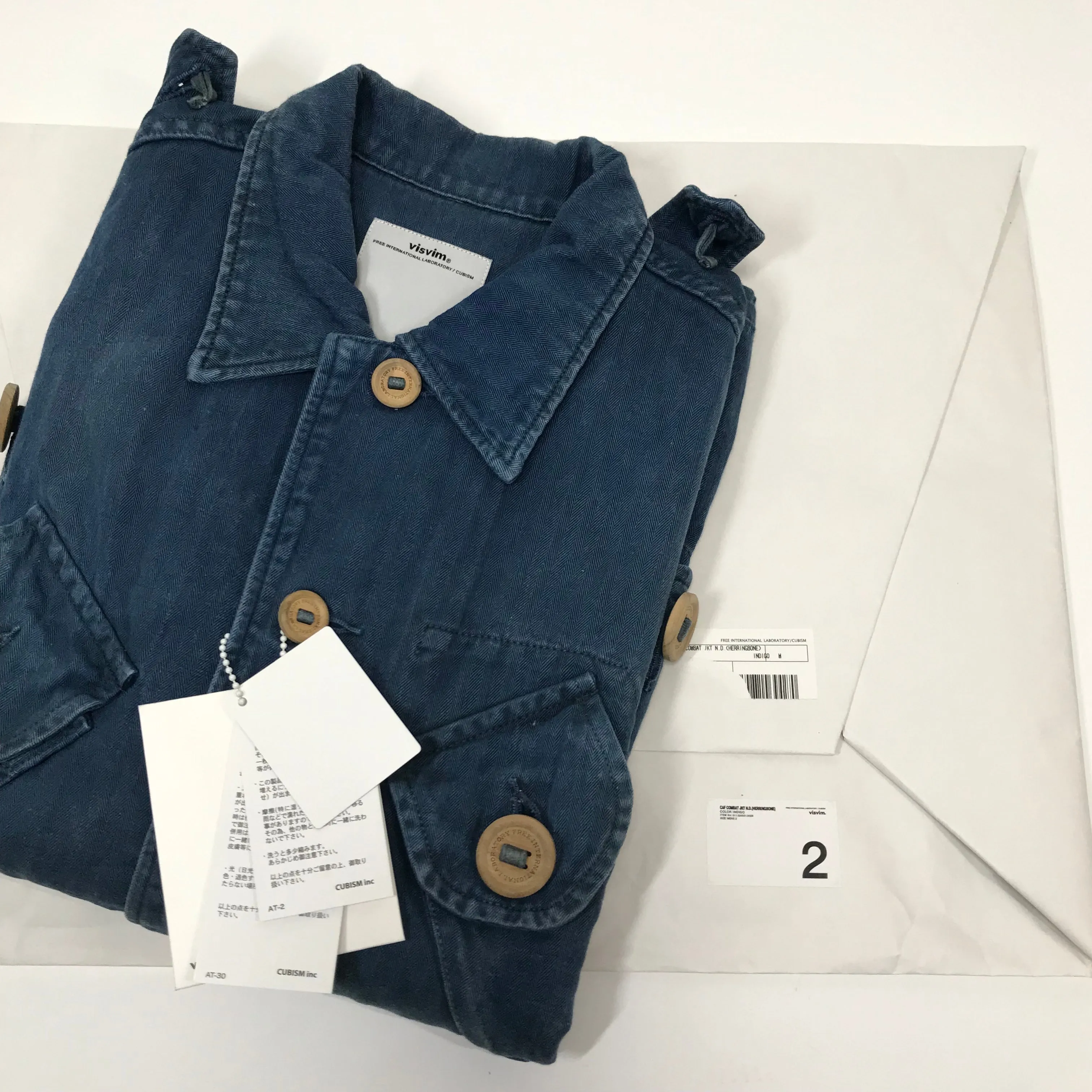 [M] Visvim Caf Combat Jacket N.D. Herringbone Indigo