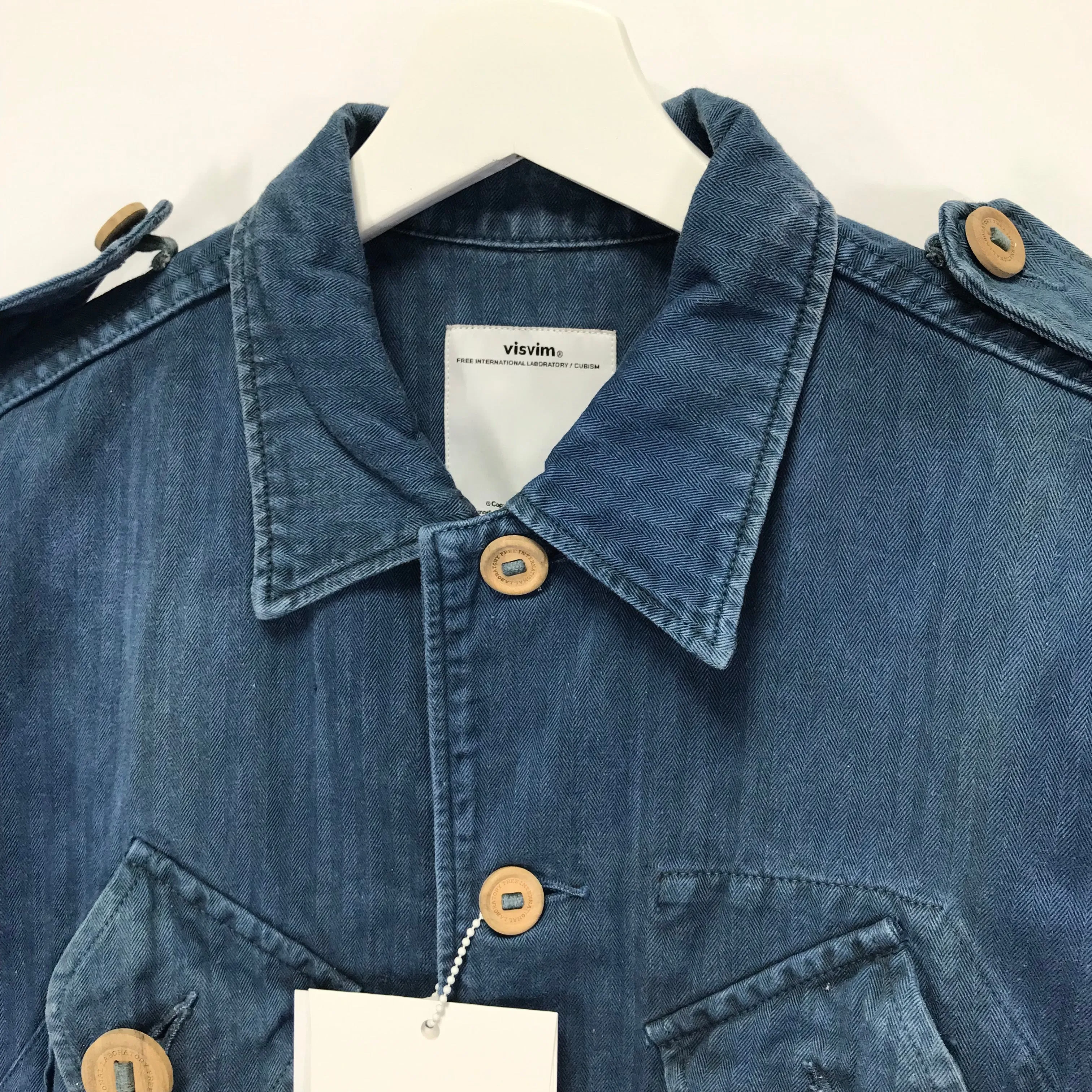 [M] Visvim Caf Combat Jacket N.D. Herringbone Indigo