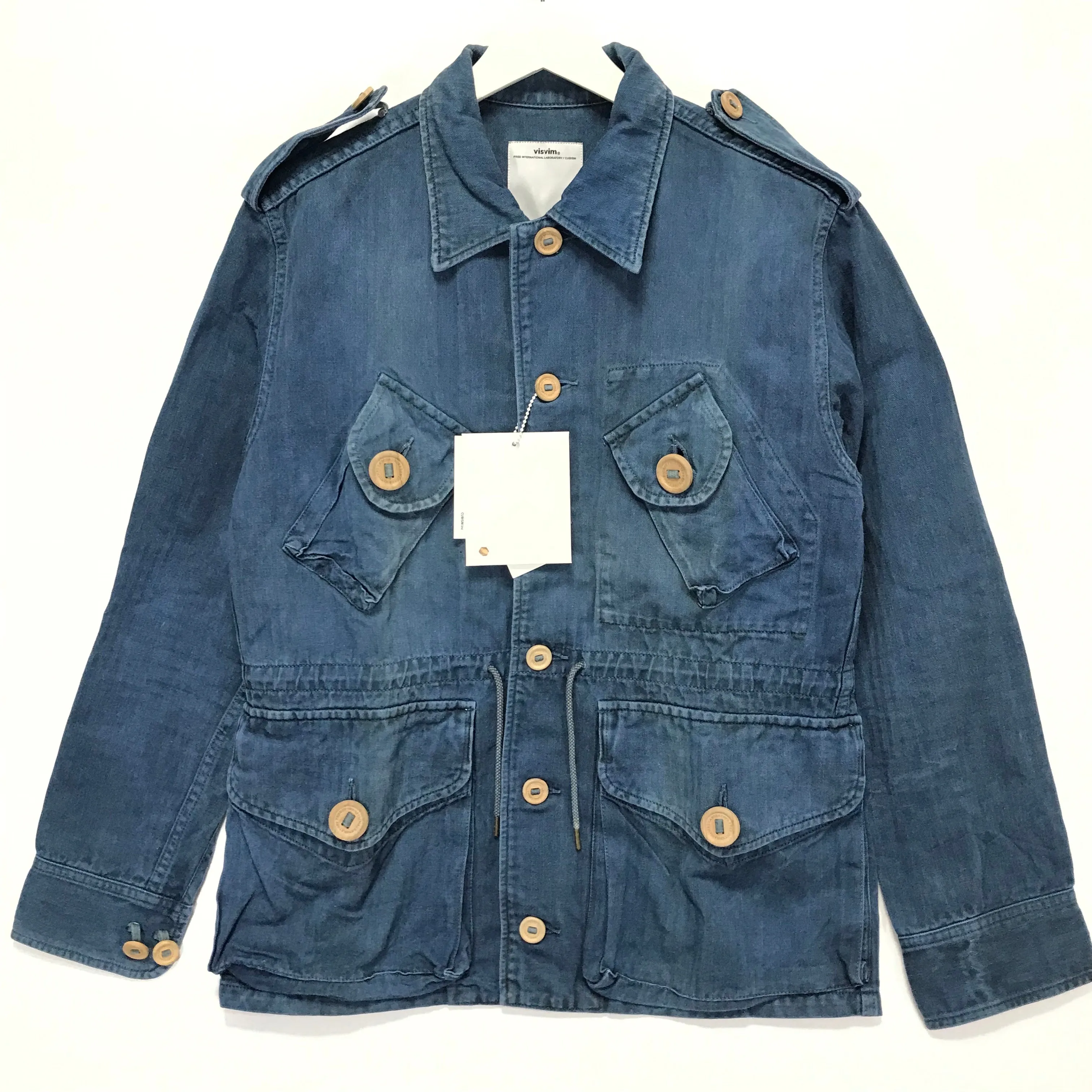 [M] Visvim Caf Combat Jacket N.D. Herringbone Indigo
