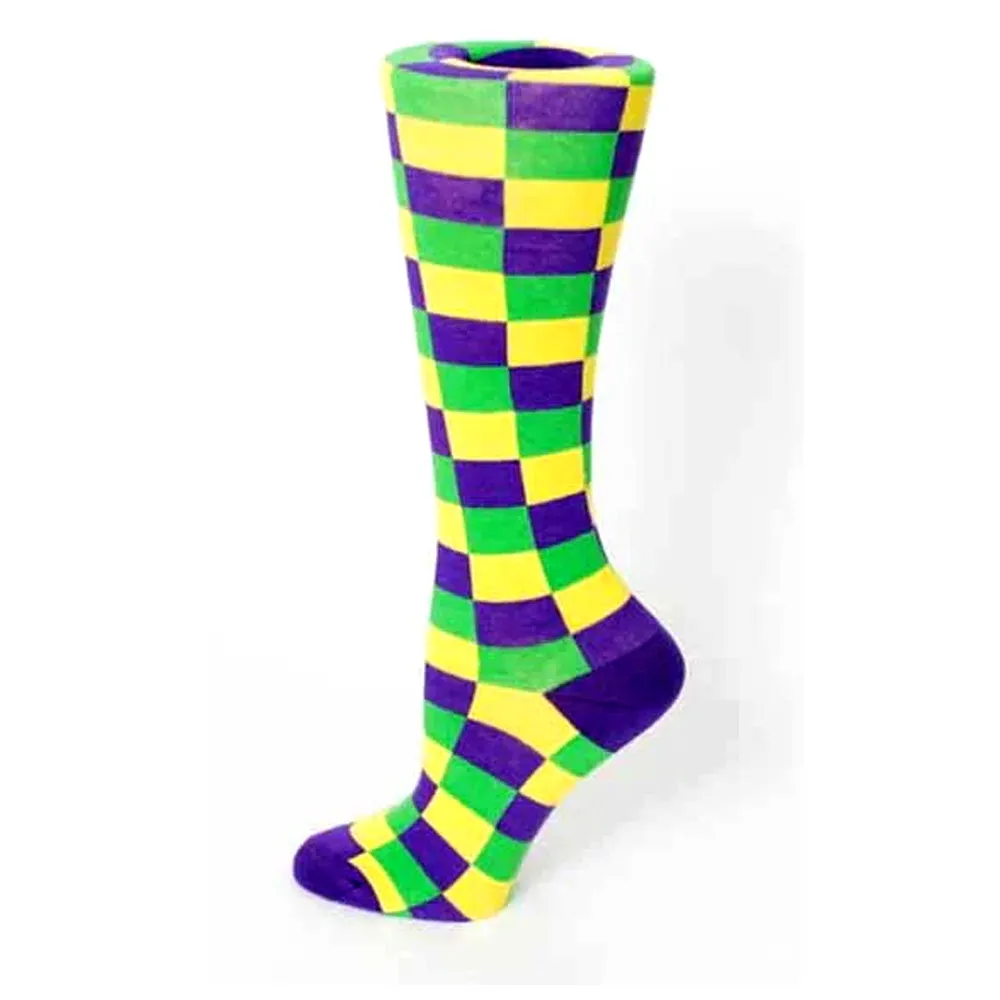 Mardi Gras Checkerboard Socks