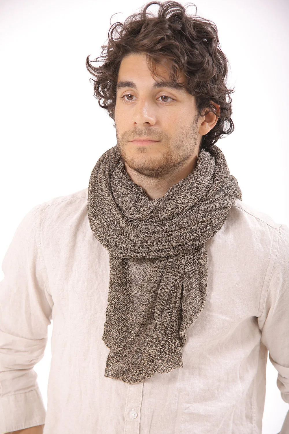Men Big Soy Air Scarf - Brown, Grey