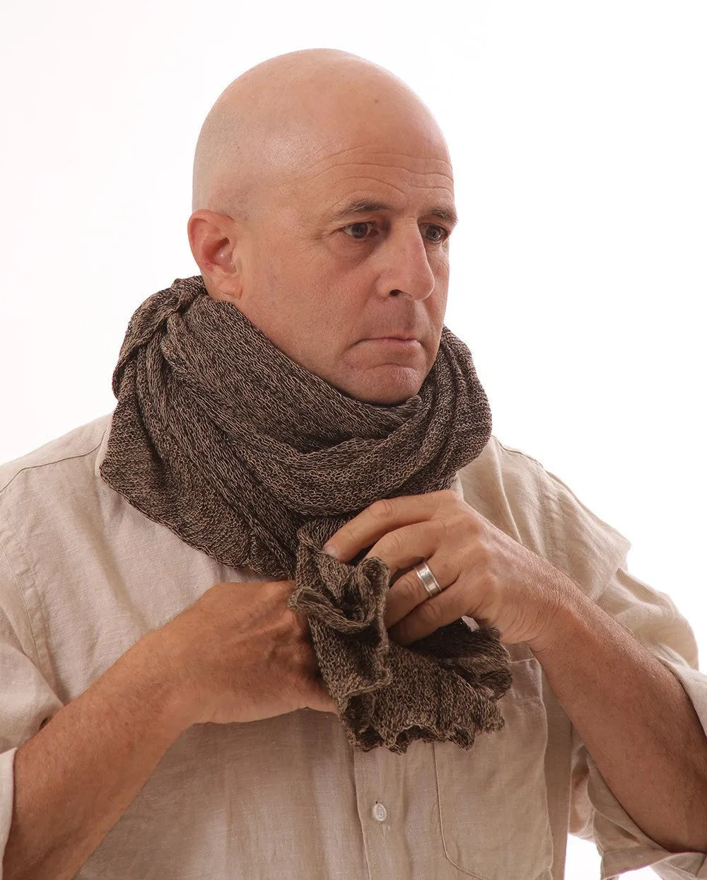 Men Big Soy Air Scarf - Brown, Grey
