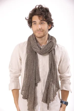 Men Big Soy Air Scarf - Brown, Grey