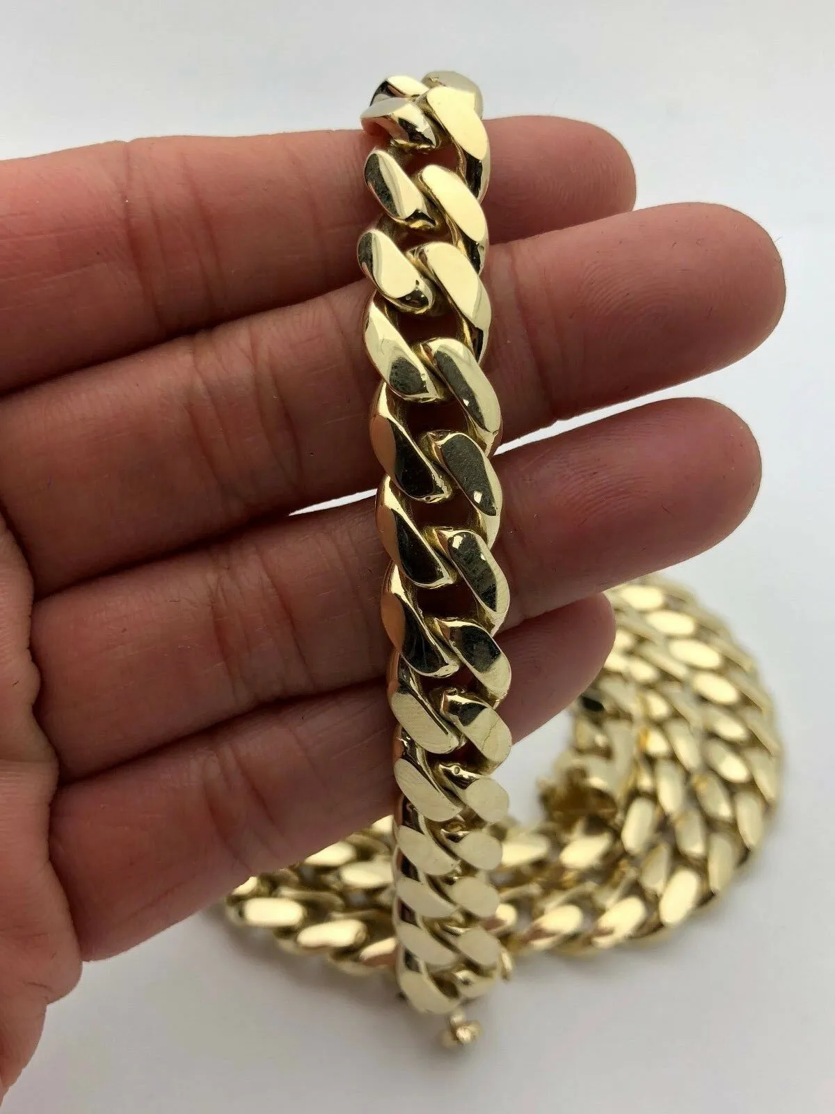 Men's 10k Yellow Gold Solid Heavy Miami Cuban Chain Necklace 26" 10.4mm 193.5g