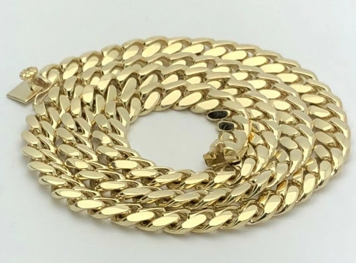 Men's 10k Yellow Gold Solid Heavy Miami Cuban Chain Necklace 26" 10.4mm 193.5g
