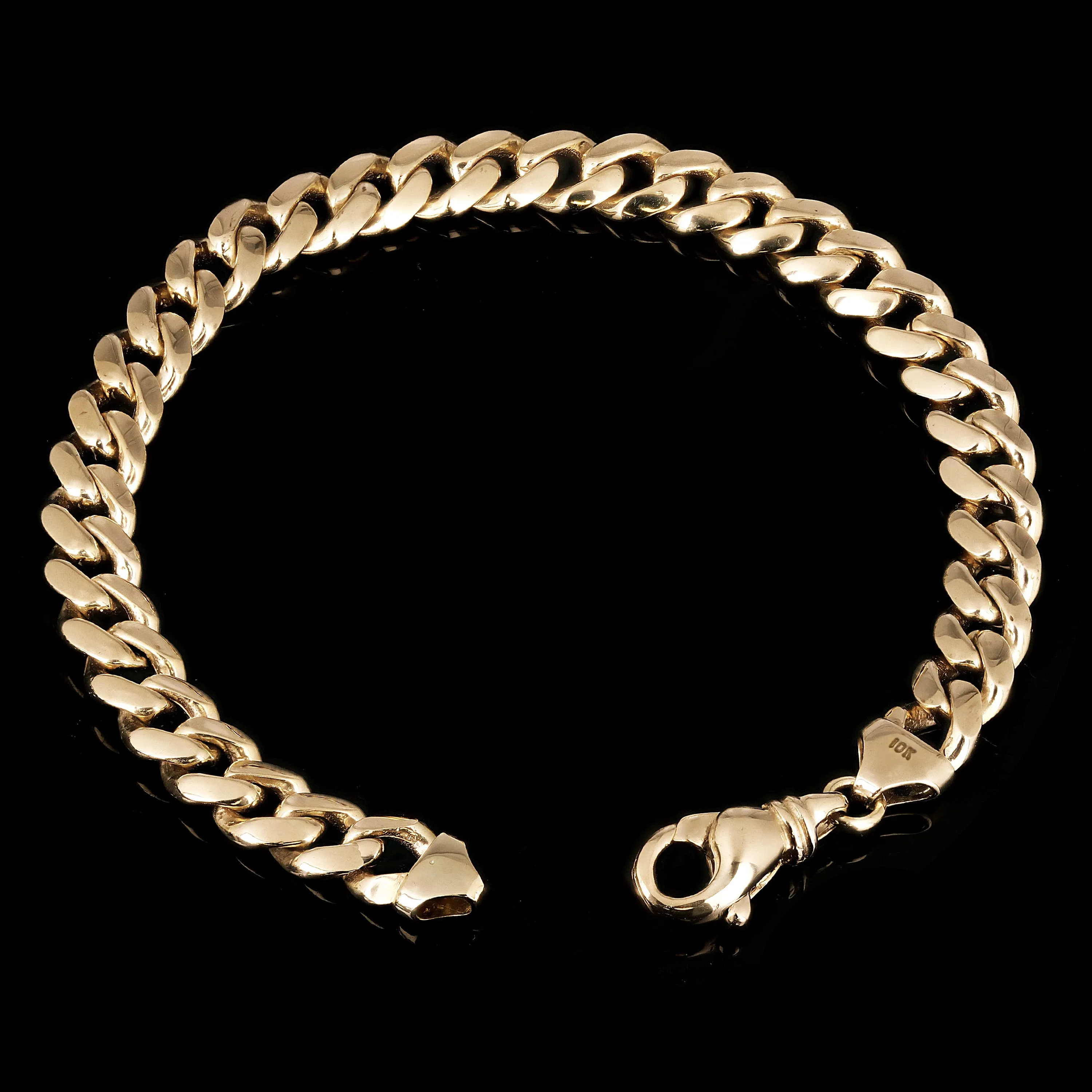 Men's 10k Yellow Gold Solid Miami Cuban Link Bracelet 8.5" 8mm 30.6 grams