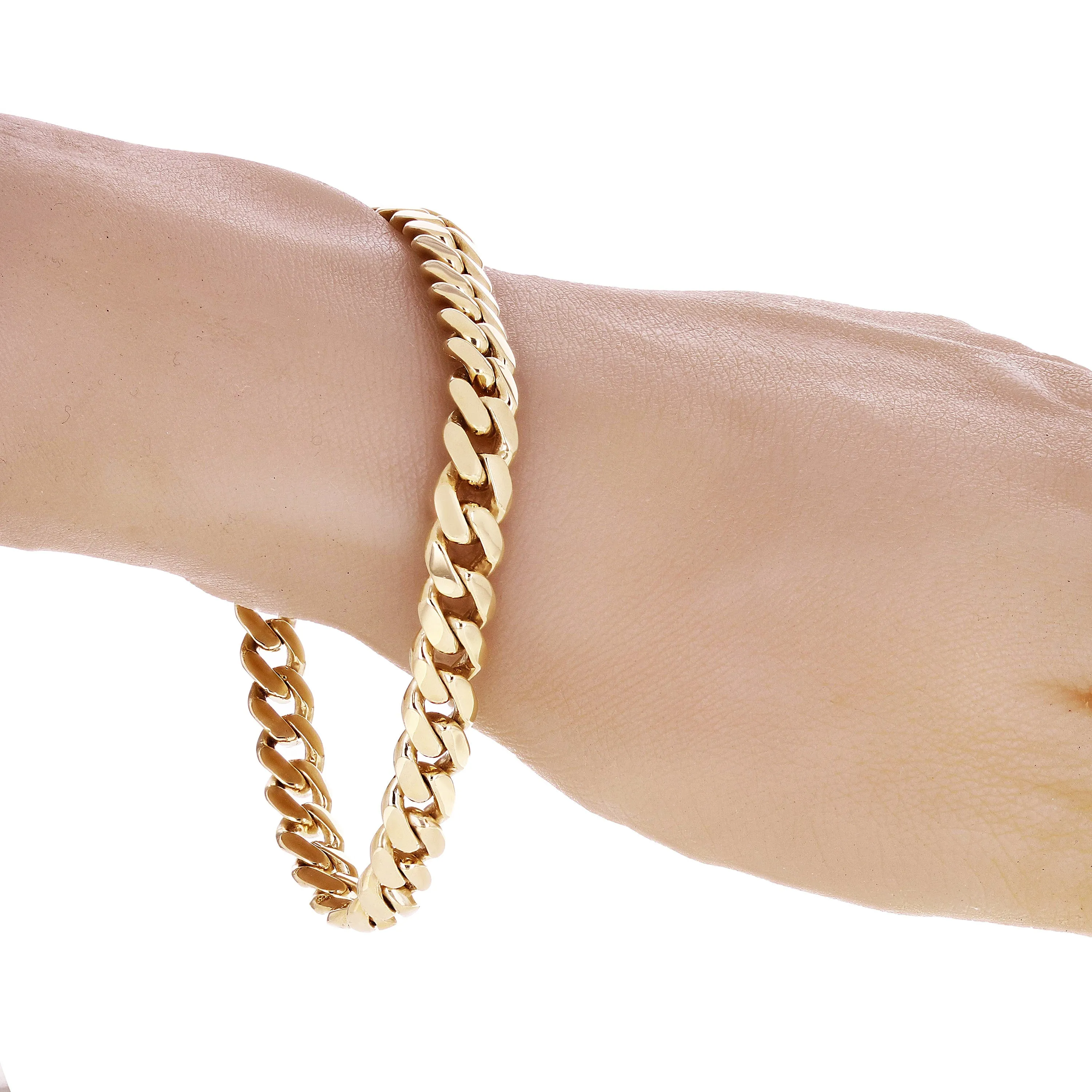 Men's 10k Yellow Gold Solid Miami Cuban Link Bracelet 8.5" 8mm 30.6 grams