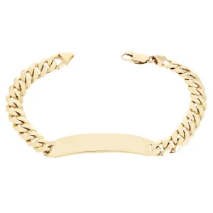 Men's 14k Yellow Gold Cuban ID Bracelet 8.25" 9.3mm 24.6 grams