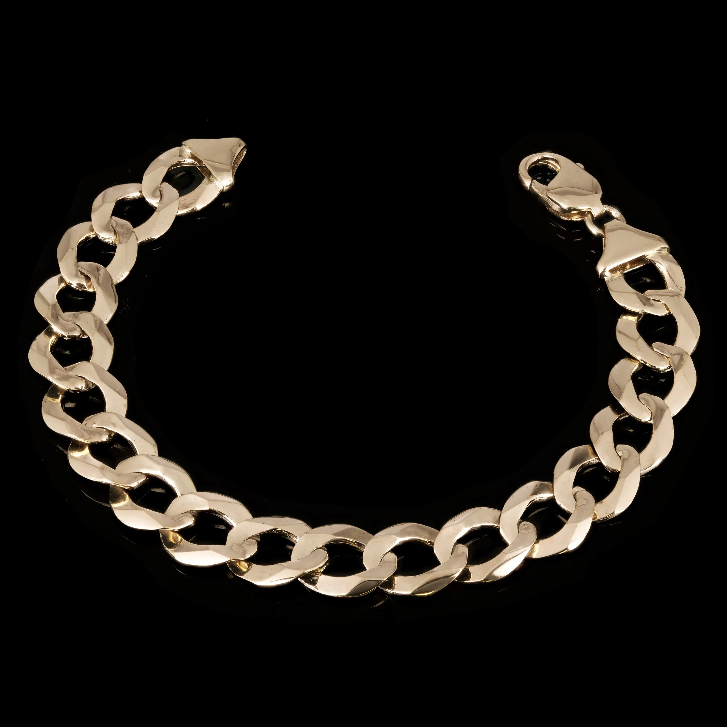 Men's 14k Yellow Gold Solid Cuban Link Chain Bracelet 8.25" 11mm 23.1 grams