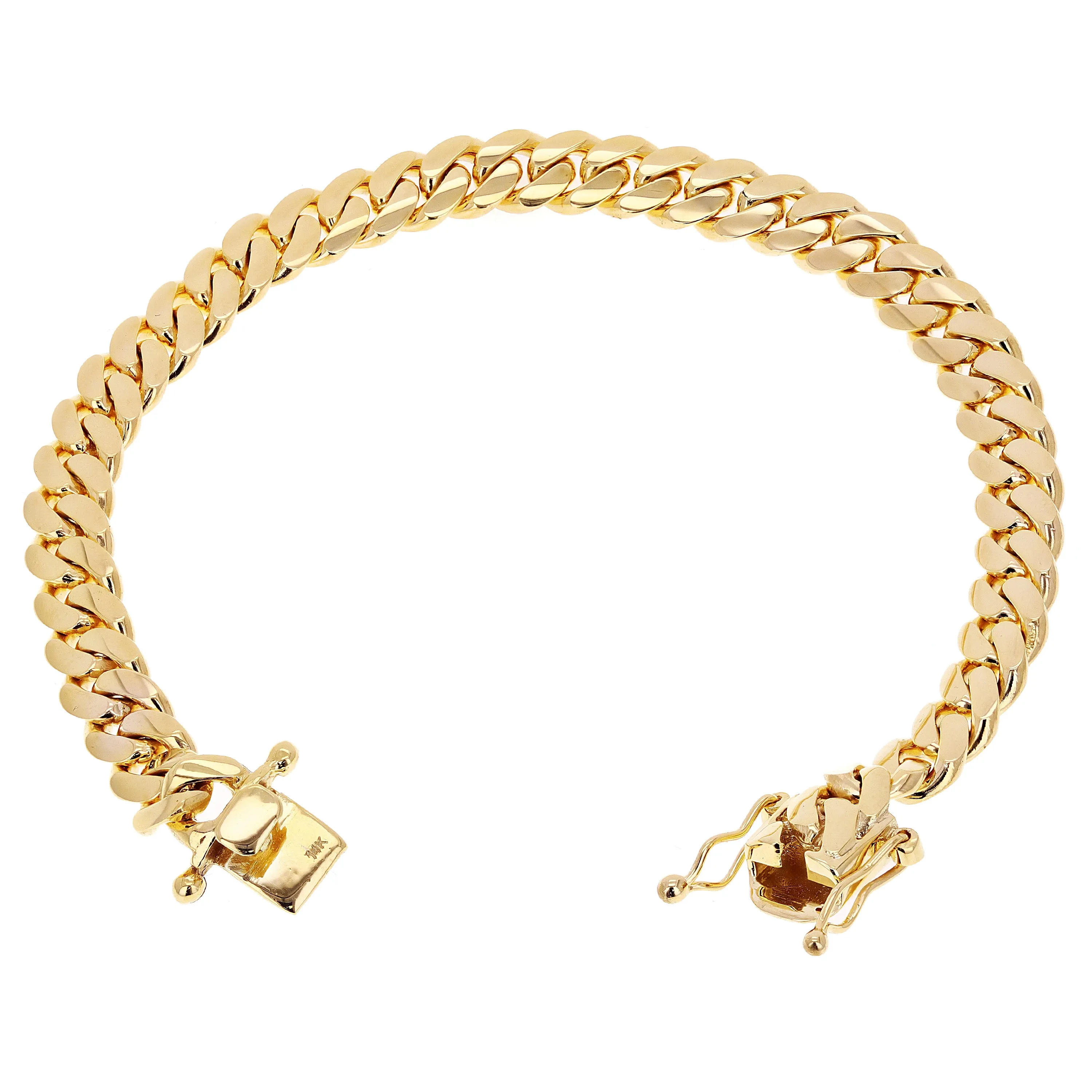 Men's 14k Yellow Gold Solid Miami Cuban Chain Bracelet 8.5" 7.7mm 45 grams