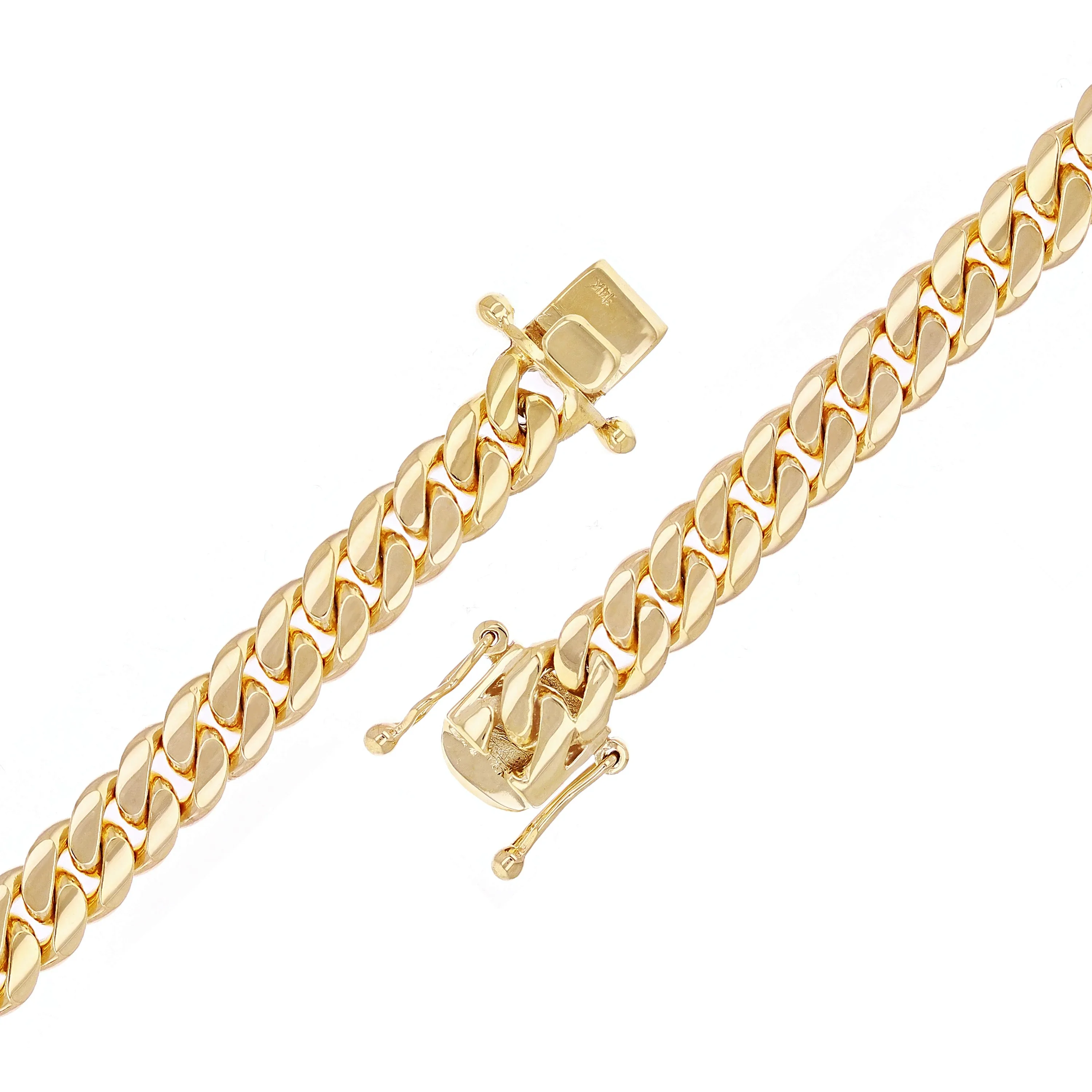 Men's 14k Yellow Gold Solid Miami Cuban Chain Bracelet 8.5" 7.7mm 45 grams