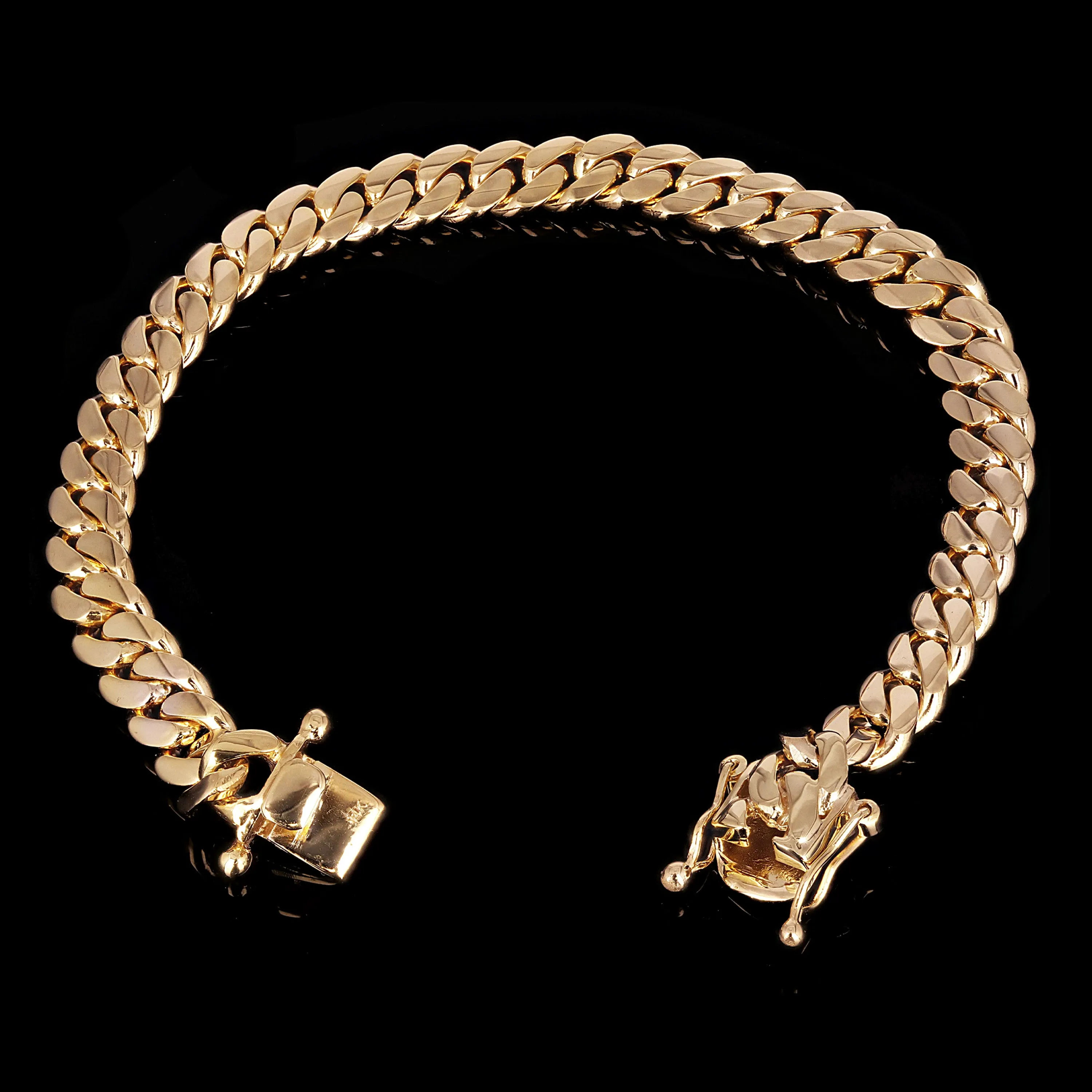 Men's 14k Yellow Gold Solid Miami Cuban Chain Bracelet 8.5" 7.7mm 45 grams