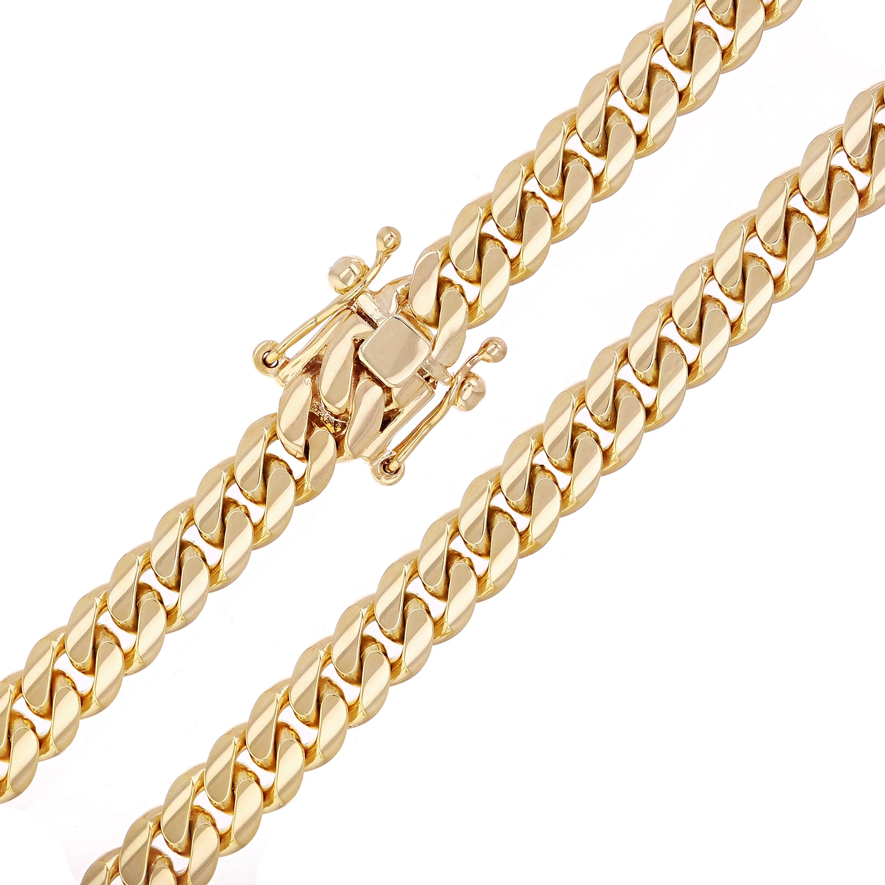 Men's 14k Yellow Gold Solid Miami Cuban Link Chain Necklace 26" 8mm 124.7 grams