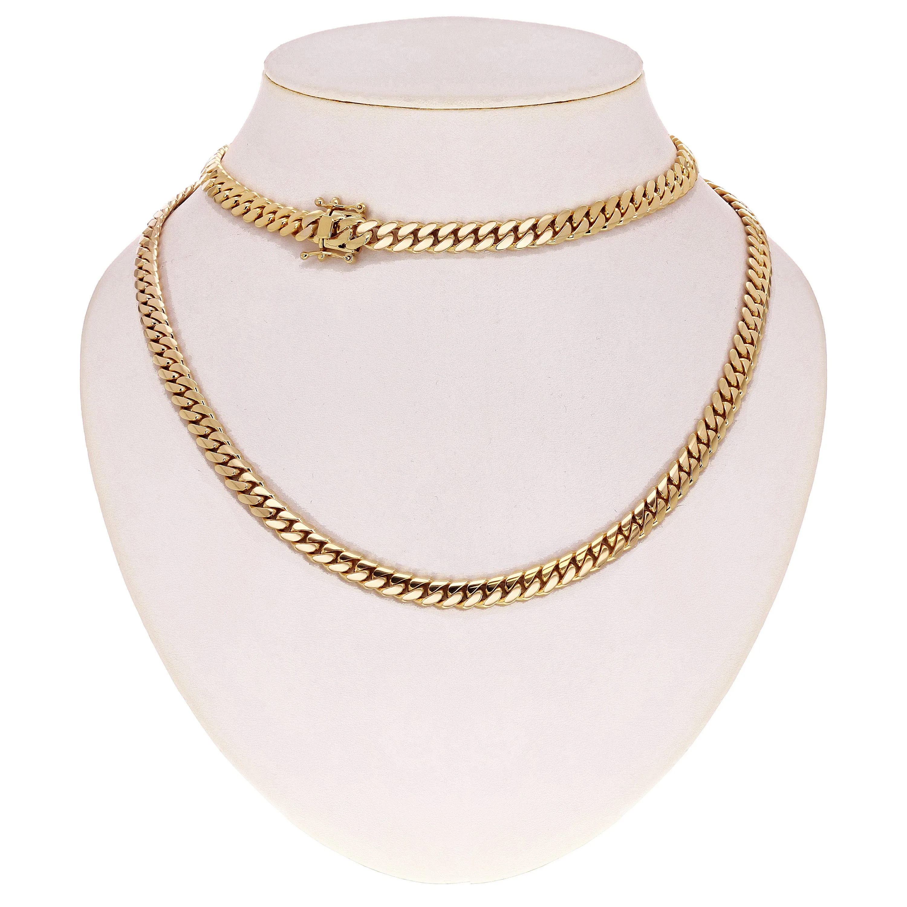 Men's 14k Yellow Gold Solid Miami Cuban Link Chain Necklace 26" 8mm 124.7 grams