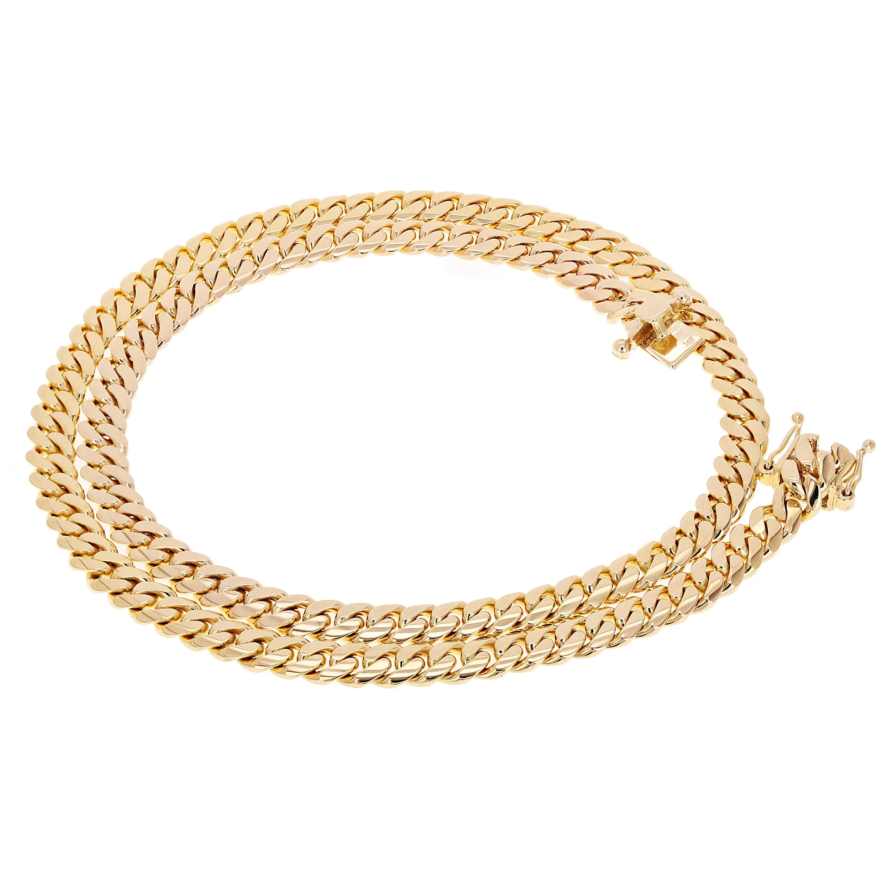 Men's 14k Yellow Gold Solid Miami Cuban Link Chain Necklace 26" 8mm 124.7 grams