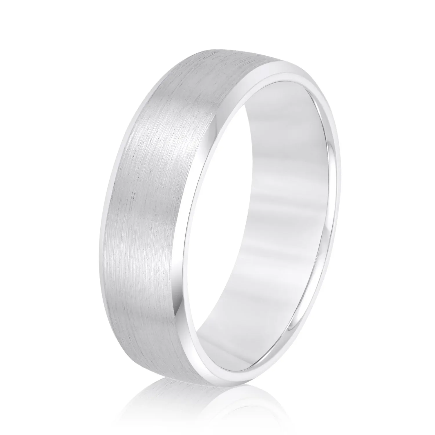 Men's Beveled Edge Matte Wedding Band